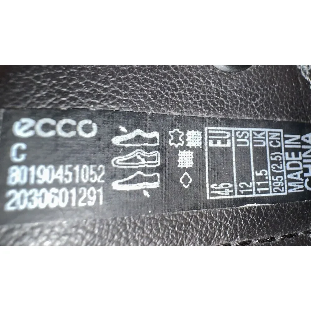 Ecco Biom Shoes 2Go Mens 12 Black Nubuck Yak Leather Slip On Hiking‎ Sneakers